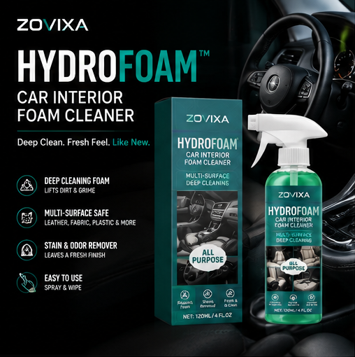 HydroFoam™ Car Interior Foam Cleaner | Multi-Surface Stain & Upholstery Cleaner (120ml)