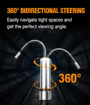 InspectPro™ 4.3" HD Industrial Endoscope Camera | 360° Steering Waterproof Inspection Camera (IP67)