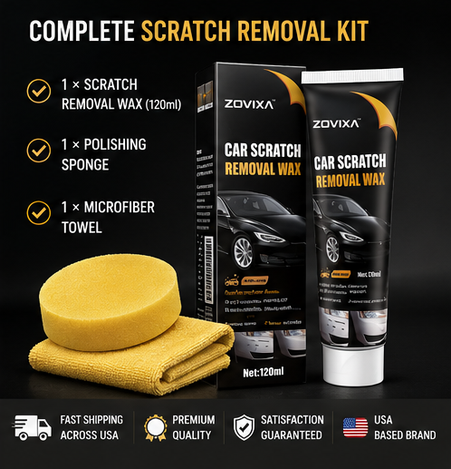 ZOVIXA™ Car Scratch Removal Wax – Paint Restorer, Swirl & Scratch Repair Polish Kit (120ml)