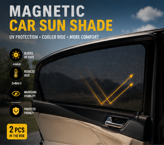ShadeGuard™ Magnetic Car Sun Shade | UV Protection Side Window Mesh Curtain (2 PCS)