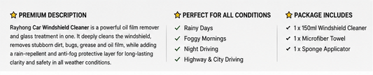 HydroShield™ Car Windshield Cleaner | Rain Repellent & Anti-Fog Glass Treatment (150ml)