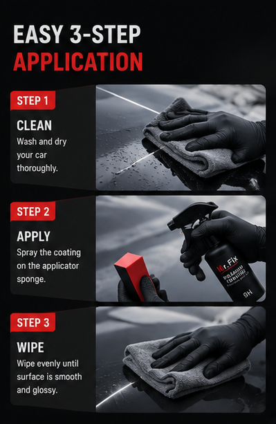 NanoShield™ 9H Nano Ceramic Coating Spray | High Gloss Hydrophobic Car Paint Protection (100ml)