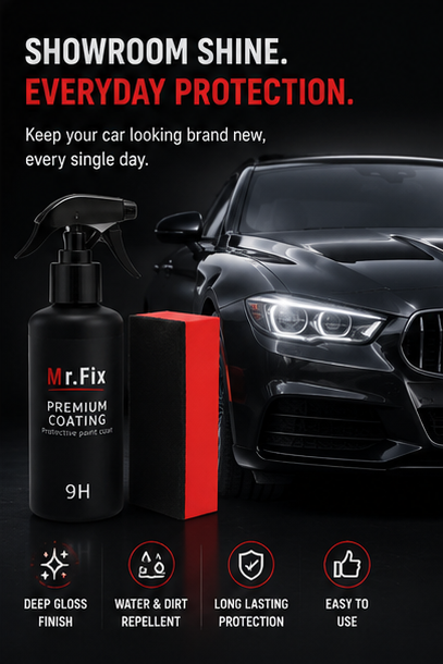 NanoShield™ 9H Nano Ceramic Coating Spray | High Gloss Hydrophobic Car Paint Protection (100ml)