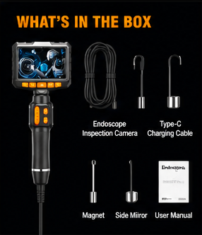 InspectPro™ 4.3" HD Industrial Endoscope Camera | 360° Steering Waterproof Inspection Camera (IP67)