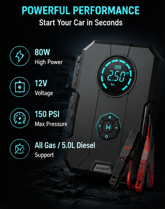 PowerJump™ 3-in-1 Car Tire Inflator & Jump Starter | Portable Air Compressor Power Bank (YS01 / YS03 / YS03H)