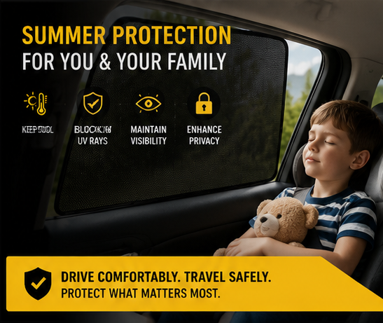 ShadeGuard™ Magnetic Car Sun Shade | UV Protection Side Window Mesh Curtain (2 PCS)